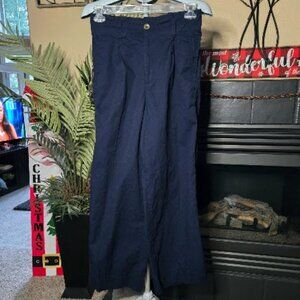 NWT Free Assembly blue pants sz 6 high waisted wide leg